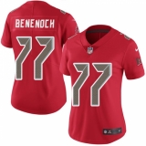 Women Nike Tampa Bay Buccaneers #77 Caleb Benenoch Limited Red Rush Vapor Untouchable NFL Jersey