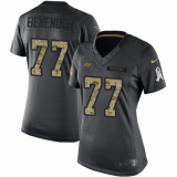 Women Nike Tampa Bay Buccaneers #77 Caleb Benenoch Limited Black 2016 Salute to Service NFL Jersey