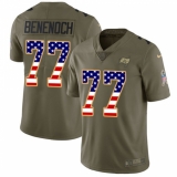 Youth Nike Tampa Bay Buccaneers #77 Caleb Benenoch Limited Olive USA Flag 2017 Salute to Service NFL Jersey