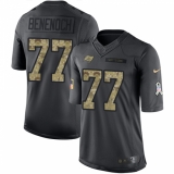 Youth Nike Tampa Bay Buccaneers #77 Caleb Benenoch Limited Black 2016 Salute to Service NFL Jersey