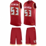 Men's Nike Tampa Bay Buccaneers #53 Adarius Glanton Limited Red Tank Top Suit NFL Jersey
