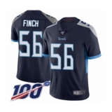 Men's Tennessee Titans #56 Sharif Finch Navy Blue Team Color Vapor Untouchable Limited Player 100th Season Football Jersey
