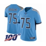 Men's Tennessee Titans #75 Jamil Douglas Light Blue Alternate Vapor Untouchable Limited Player 100th Season Football Jersey