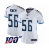 Women's Tennessee Titans #56 Sharif Finch White Vapor Untouchable Limited Player 100th Season Football Jersey