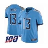 Men's Tennessee Titans #13 Taywan Taylor Light Blue Alternate Vapor Untouchable Limited Player 100th Season Football Jersey