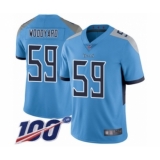 Youth Tennessee Titans #59 Wesley Woodyard Light Blue Alternate Vapor Untouchable Limited Player 100th Season Football Jersey