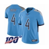 Youth Tennessee Titans #4 Ryan Succop Light Blue Alternate Vapor Untouchable Limited Player 100th Season Football Jersey