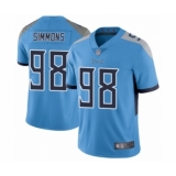 Youth Tennessee Titans #98 Jeffery Simmons Light Blue Alternate Vapor Untouchable Limited Player Football Jersey