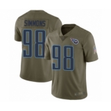 Men's Tennessee Titans #98 Jeffery Simmons Limited Olive 2017 Salute to Service Football Jersey