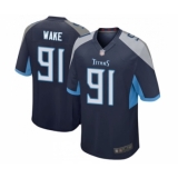 Men's Tennessee Titans #91 Cameron Wake Game Navy Blue Team Color Football Jersey