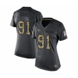 Women's Tennessee Titans #91 Cameron Wake Limited Black 2016 Salute to Service Football Jersey