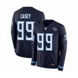 Men's Nike Tennessee Titans #99 Jurrell Casey Limited Navy Blue Therma Long Sleeve NFL Jersey