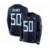 Men's Nike Tennessee Titans #50 Nate Palmer Limited Navy Blue Therma Long Sleeve NFL Jersey