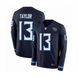 Men's Nike Tennessee Titans #13 Taywan Taylor Limited Navy Blue Therma Long Sleeve NFL Jersey
