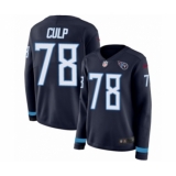 Women's Nike Tennessee Titans #78 Curley Culp Limited Navy Blue Therma Long Sleeve NFL Jersey