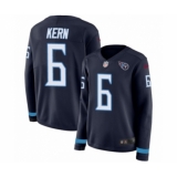 Women's Nike Tennessee Titans #6 Brett Kern Limited Navy Blue Therma Long Sleeve NFL Jersey