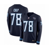 Youth Nike Tennessee Titans #78 Curley Culp Limited Navy Blue Therma Long Sleeve NFL Jersey