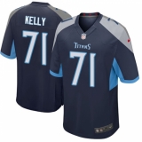 Men Nike Tennessee Titans #71 Dennis Kelly Game Navy Blue Team Color NFL Jersey