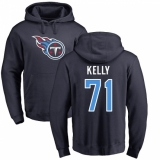 NFL Nike Tennessee Titans #71 Dennis Kelly Navy Blue Name & Number Logo Pullover Hoodie