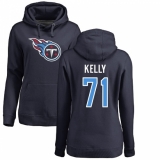 NFL Women's Nike Tennessee Titans #71 Dennis Kelly Navy Blue Name & Number Logo Pullover Hoodie