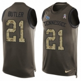 Men's Nike Tennessee Titans #21 Malcolm Butler Limited Green Salute to Service Tank Top NFL Jersey