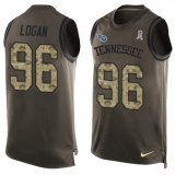 Men's Nike Tennessee Titans #96 Bennie Logan Limited Green Salute to Service Tank Top NFL Jersey