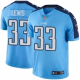 Men's Nike Tennessee Titans #33 Dion Lewis Elite Light Blue Rush Vapor Untouchable NFL Jersey