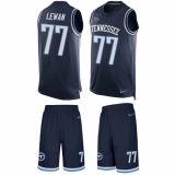 Men's Nike Tennessee Titans #77 Taylor Lewan Limited Navy Blue Tank Top Suit NFL Jersey