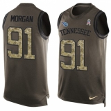 Men's Nike Tennessee Titans #91 Derrick Morgan Limited Green Salute to Service Tank Top NFL Jersey