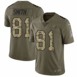 Men's Nike Tennessee Titans #81 Jonnu Smith Limited Olive/Camo 2017 Salute to Service NFL Jersey