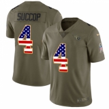 Youth Nike Tennessee Titans #4 Ryan Succop Limited Olive/USA Flag 2017 Salute to Service NFL Jersey