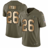 Men's Nike Tennessee Titans #26 Logan Ryan Limited Olive/Gold 2017 Salute to Service NFL Jersey