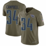 Youth Nike Tennessee Titans #34 Earl Campbell Limited Olive 2017 Salute to Service NFL Jersey