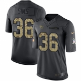 Youth Nike Tennessee Titans #36 LeShaun Sims Limited Black 2016 Salute to Service NFL Jersey
