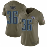 Women's Nike Tennessee Titans #36 LeShaun Sims Limited Olive 2017 Salute to Service NFL Jersey