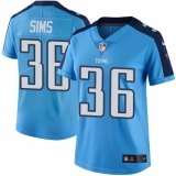 Women's Nike Tennessee Titans #36 LeShaun Sims Light Blue Team Color Vapor Untouchable Limited Player NFL Jersey
