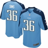 Men's Nike Tennessee Titans #36 LeShaun Sims Game Light Blue Team Color NFL Jersey
