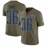 Youth Nike Tennessee Titans #36 LeShaun Sims Limited Olive 2017 Salute to Service NFL Jersey