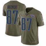 Men's Nike Tennessee Titans #87 Eric Decker Limited Olive 2017 Salute to Service NFL Jersey