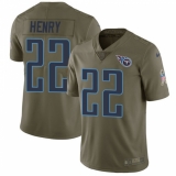 Men's Nike Tennessee Titans #22 Derrick Henry Limited Olive 2017 Salute to Service NFL Jersey