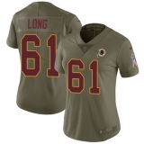 Women's Nike Washington Redskins #61 Spencer Long Limited Olive 2017 Salute to Service NFL Jersey