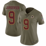 Women's Nike Washington Redskins #9 Sonny Jurgensen Limited Olive 2017 Salute to Service NFL Jersey