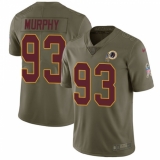 Youth Nike Washington Redskins #93 Trent Murphy Limited Olive 2017 Salute to Service NFL Jersey