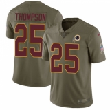 Youth Nike Washington Redskins #25 Chris Thompson Limited Olive 2017 Salute to Service NFL Jersey