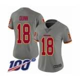 Women's Washington Redskins #18 Trey Quinn Limited Gray Inverted Legend 100th Season Football Jersey