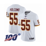 Youth Washington Redskins #55 Cole Holcomb White Vapor Untouchable Limited Player 100th Season Football Jersey
