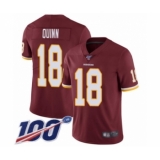 Youth Washington Redskins #18 Trey Quinn Burgundy Red Team Color Vapor Untouchable Limited Player 100th Season Football Jersey