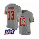 Youth Washington Redskins #13 Kelvin Harmon Limited Gray Inverted Legend 100th Season Football Jersey