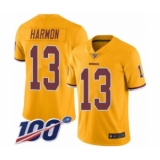 Youth Washington Redskins #13 Kelvin Harmon Limited Gold Rush Vapor Untouchable 100th Season Football Jersey