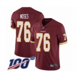 Men's Washington Redskins #76 Morgan Moses Burgundy Red Team Color Vapor Untouchable Limited Player 100th Season Football Jersey